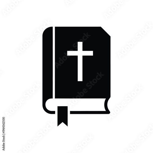 Illustration of vector bible book with cross symbol