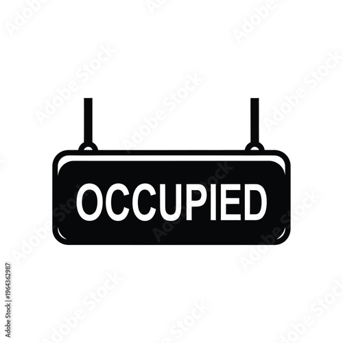 Illustration of vector occupied sign with antennae on white background