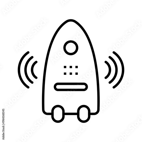 Air purifier icon. Technology and home appliance line symbol. Black and white.