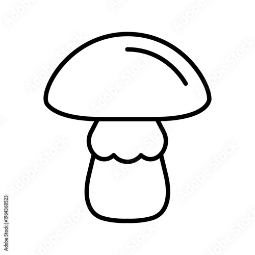 Boletus mushroom icon. Food and edible mushrooms line symbol. Black and white.