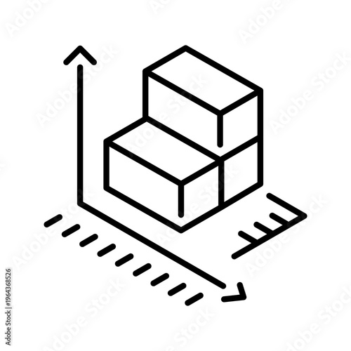 Brick stack icon. Industry and masonry line symbol. Black and white.