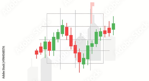 Candlestick Chart Showing Stock Market Trends and Growth.
