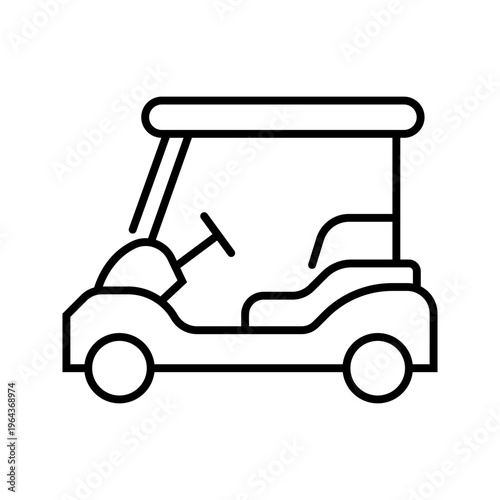 Golf cart icon. Sports and golf line symbol. Black and white.