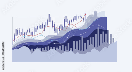 Financial Stock Market Trading Chart Analysis Data Visualization.