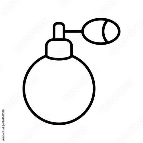 Perfume bottle icon. Lifestyle and fragrance line symbol. Black and white.
