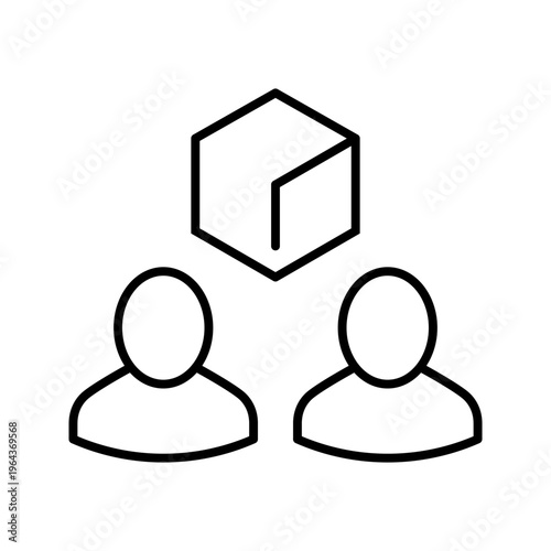 Purchase goods icon. Business and ecommerce line symbol. Black and white.