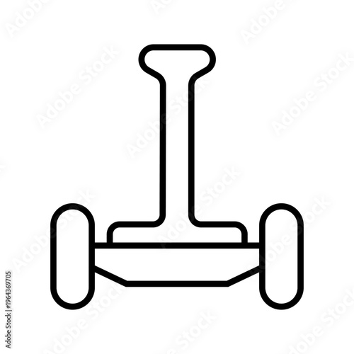 Self balancing scooter icon. Transport and personal mobility line symbol. Black and white.