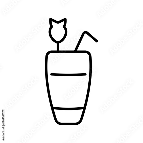 Sex beach cocktail icon. Food and cocktail line symbol. Black and white.