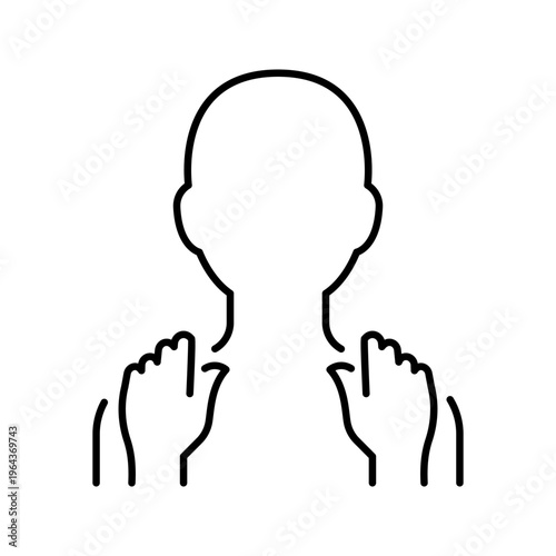 Shoulder massage icon. Healthcare and massage therapy line symbol. Black and white.