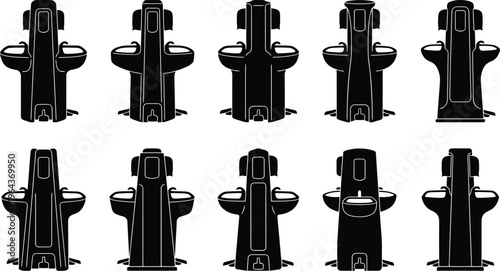 Assortment of Fire Hydrants on White Background vector pending