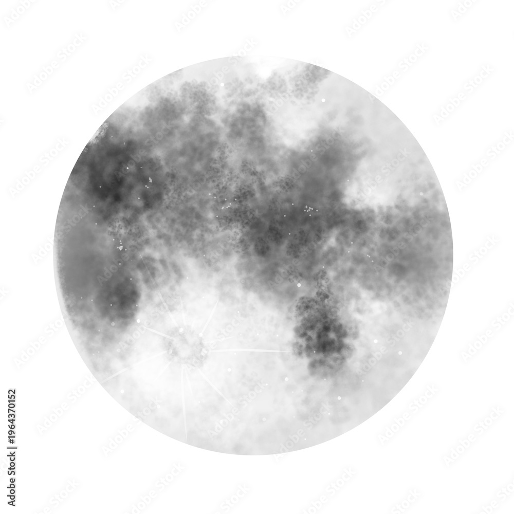 Obraz premium Full Moon Glowing in Dark Night Sky Detailed Lunar Surface View Cosmic Illustration