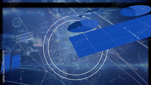 Animation of graphs and financial data over connections on tape reel
