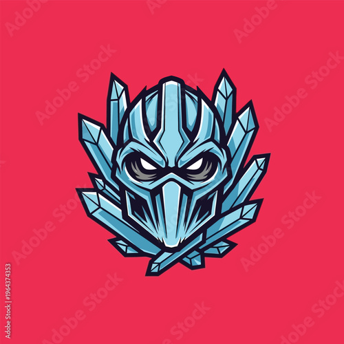 Ice Crystal Mask Face Closeup.