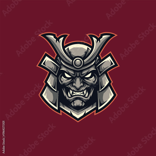 Samurai helmet with sharp teeth.