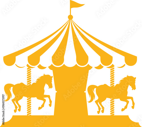 Vintage Carousel with Horses