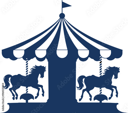 Vintage Carousel with Horses