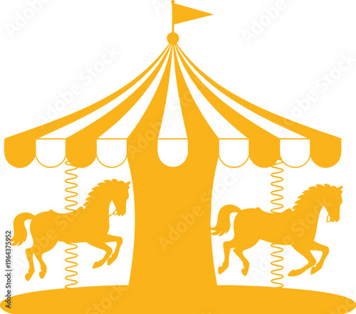 Vintage Carousel with Horses