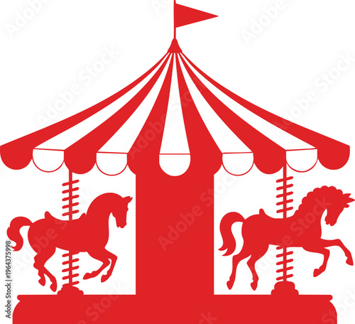 Vintage Carousel with Horses