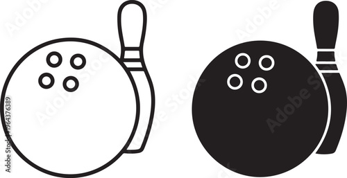 Black and white bowling ball and pin bowling pin sports equipment