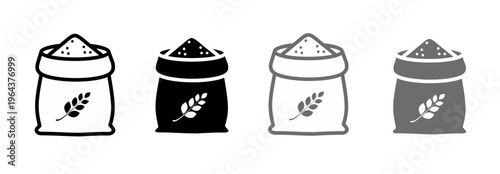 Vector illustration of flour sack icon set