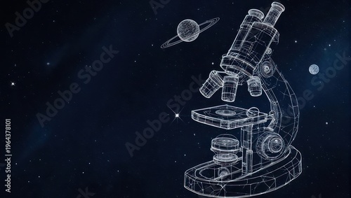 Wireframe microscope in space