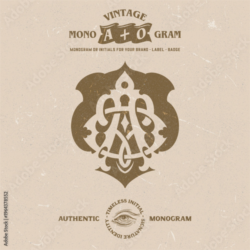 vintage-AO-monogram-ornamental-badge-logo