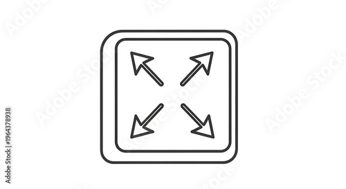Icon of a square with arrows pointing outwards, expanding. Free Download Icon of a square with arrows pointing outwards, expanding. - GFXLoad