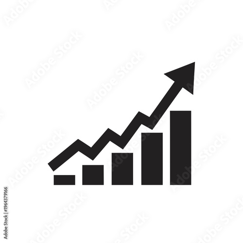 Free Download 3d bar chart with upward growth arrow showing business success and financial increase - GFXLoad