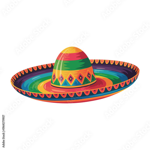 Colorful Mexican Sombrero Traditional Hat Illustration – Cinco de Mayo, Mexican Independence Day, Día de los Muertos