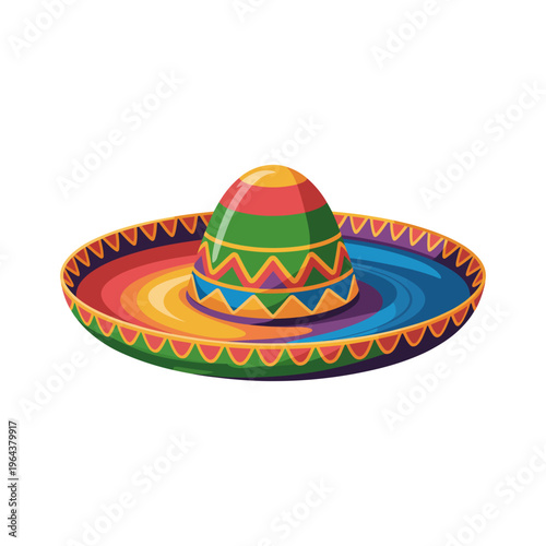 Colorful Mexican Sombrero Traditional Hat Illustration – Cinco de Mayo, Mexican Independence Day, Día de los Muertos