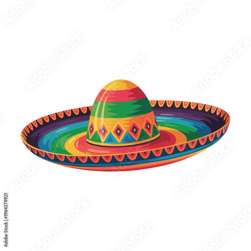 Colorful Mexican Sombrero Traditional Hat Illustration – Cinco de Mayo, Mexican Independence Day, Día de los Muertos
