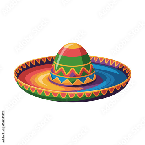 Colorful Mexican Sombrero Traditional Hat Illustration – Cinco de Mayo, Mexican Independence Day, Día de los Muertos