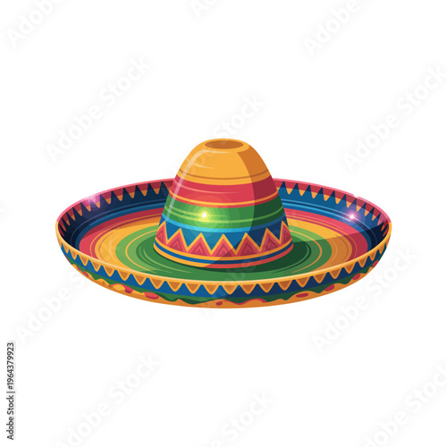 Colorful Mexican Sombrero Traditional Hat Illustration – Cinco de Mayo, Mexican Independence Day, Día de los Muertos