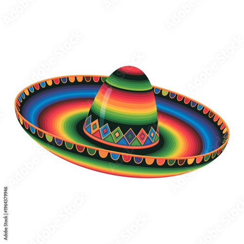 Colorful Mexican Sombrero Traditional Hat Illustration – Cinco de Mayo, Mexican Independence Day, Día de los Muertos