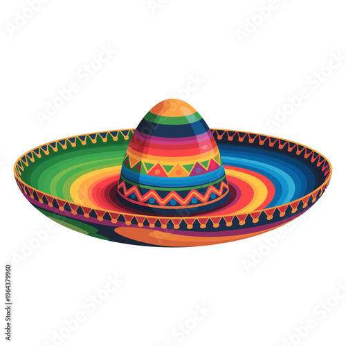 Colorful Mexican Sombrero Traditional Hat Illustration – Cinco de Mayo, Mexican Independence Day, Día de los Muertos