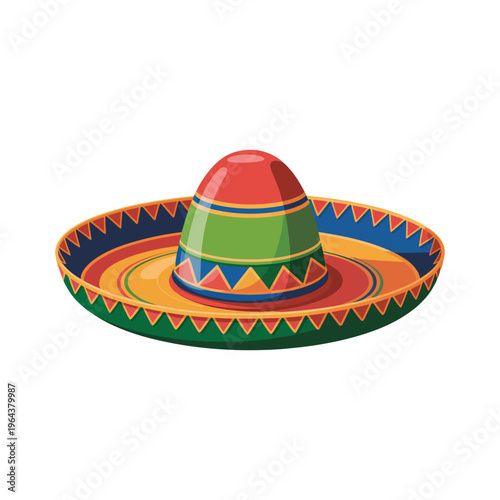Colorful Mexican Sombrero Traditional Hat Illustration – Cinco de Mayo, Mexican Independence Day, Día de los Muertos