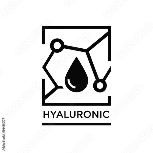 Illustration of vector hyaluronic acid molecule structure