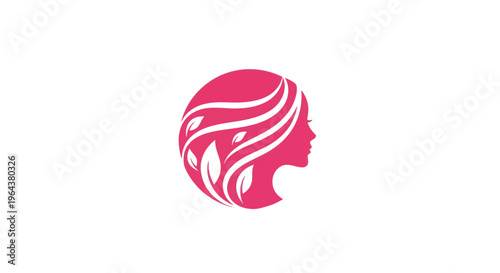 Womans profile with floral elements