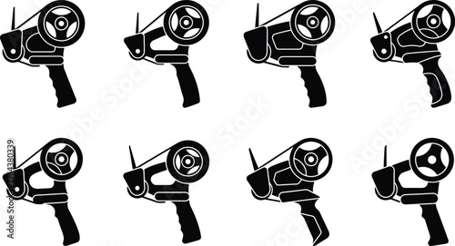 Set of Black Silhouettes of Remote Control Transmitters for RC Cars RC car hobby