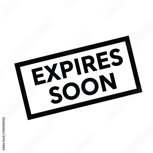 Illustration of vector expires soon stamp label