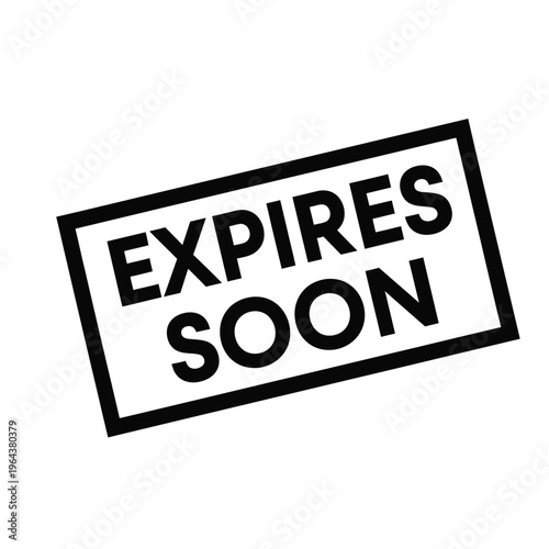 Illustration of vector expires soon stamp or label