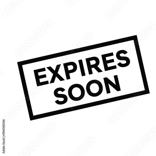 Illustration of vector expires soon stamp label