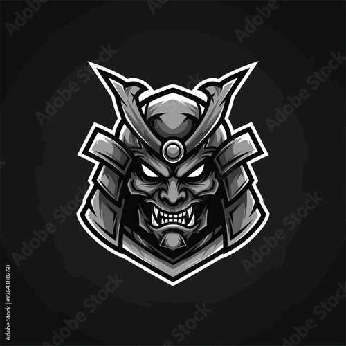 Samurai helmet with sharp teeth.