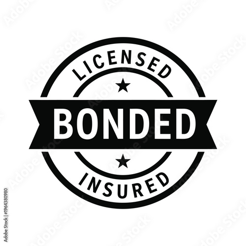 Licensed bonded insured vector illustration of a seal or sticker