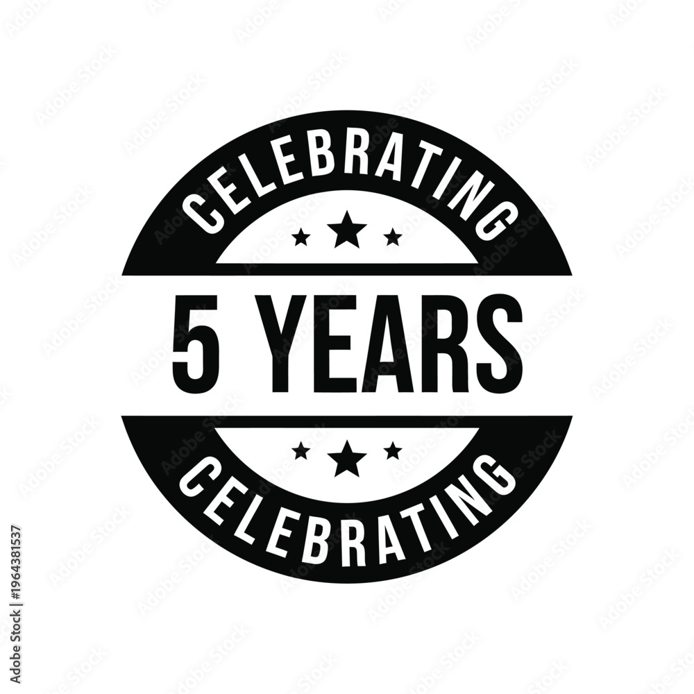 Fototapeta premium Illustration of vector 5 year celebration badge