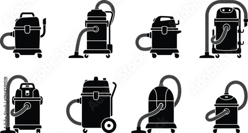 Vacuum Cleaner Silhouettes Set vector pending