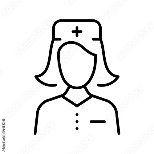 Beauty therapist icon. Healthcare and cosmetology line symbol. Black and white.