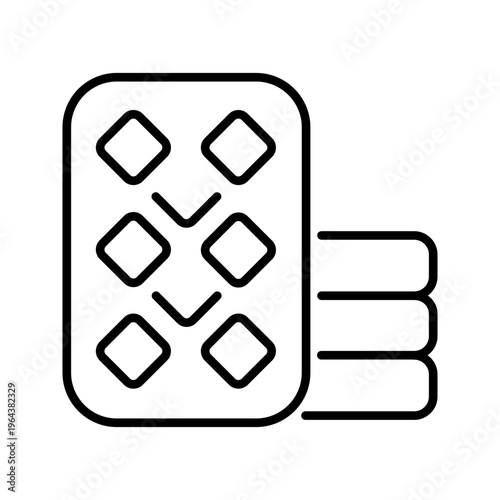Chocolate biscuit icon. Food and snack line symbol. Black and white.