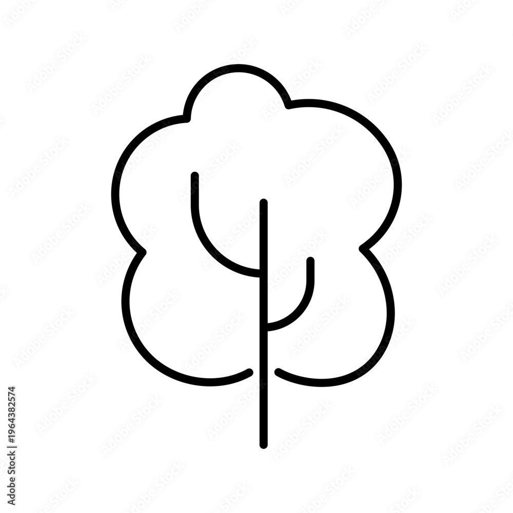 Obraz premium Forest nature icon. Environment and forest line symbol. Black and white.