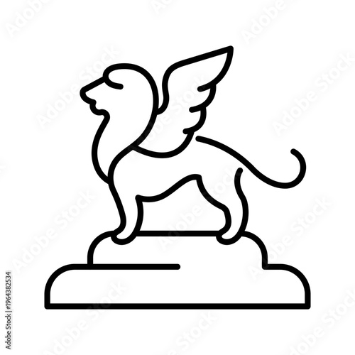 Film award icon. Entertainment and film award line symbol. Black and white.